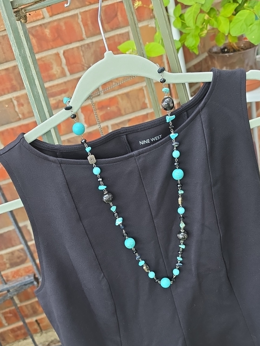 Nine West Black Sleeveless Ponte Scoop Neck Tank